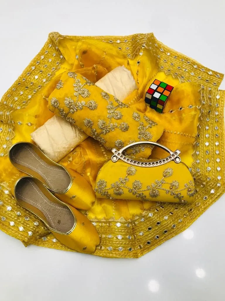 3 PC Winter Fancy Suit with Handmade Dupatta, Free Clutch & Khussa Gift! - fashionforcepk