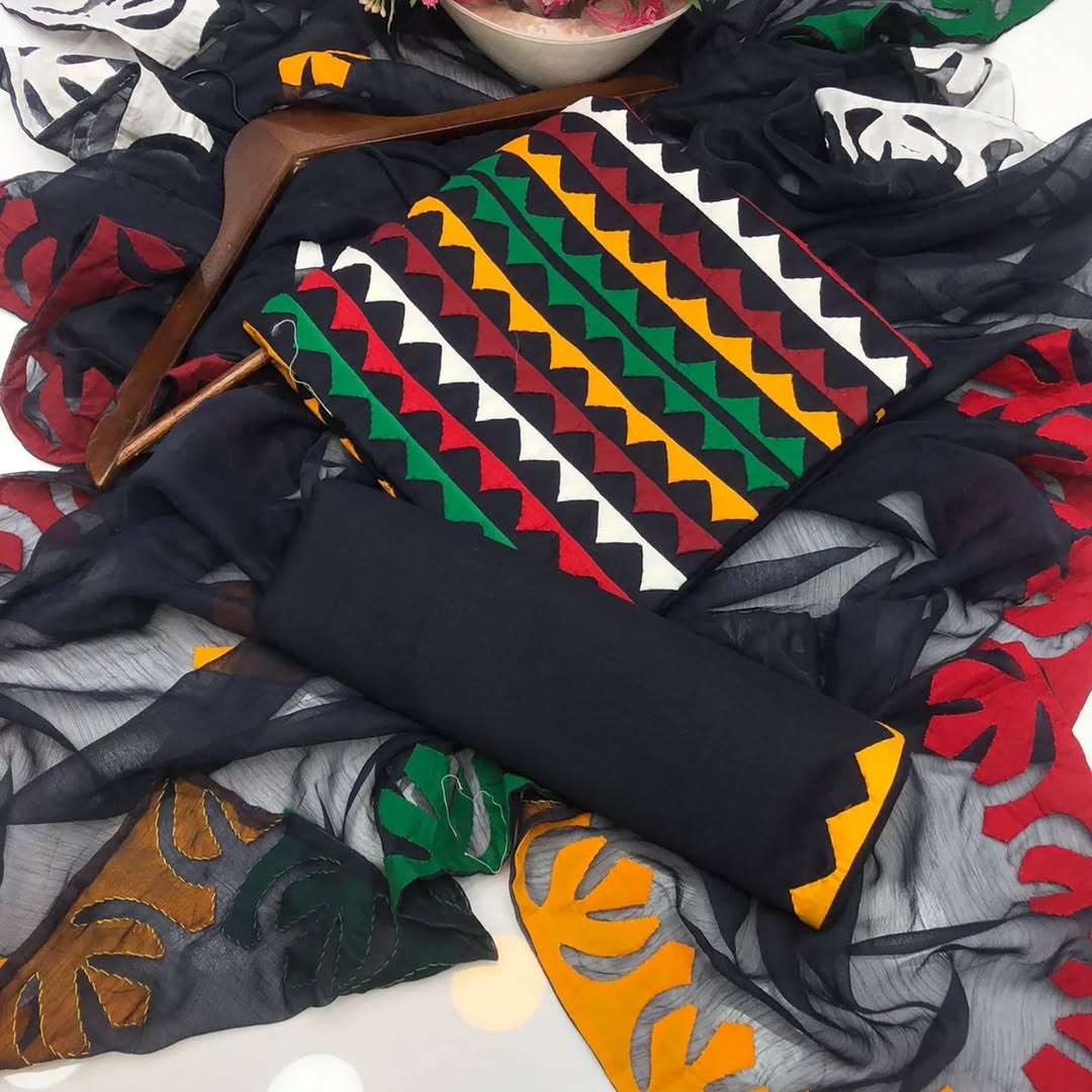 3 PC Unstitched Hand Embroidered Cotton Dress Collection