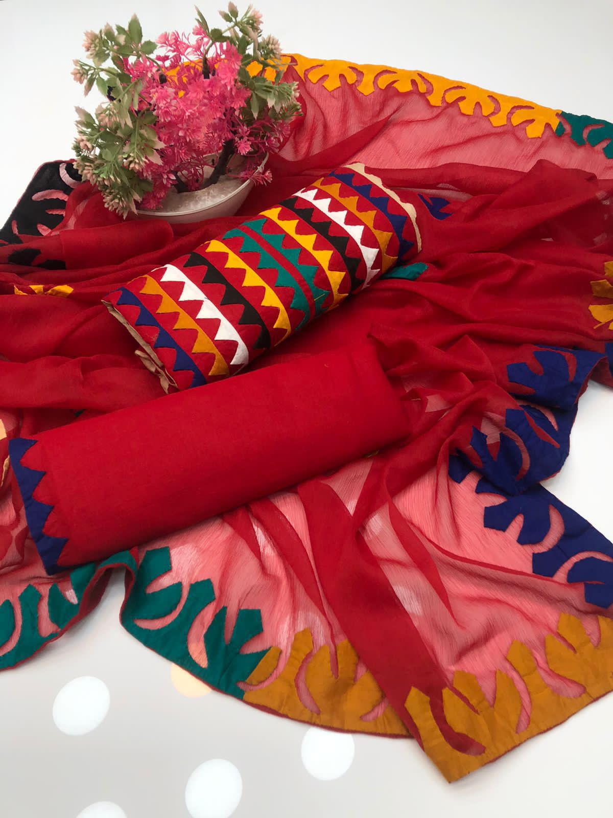3 PC Unstitched Hand Embroidered Cotton Dress Collection