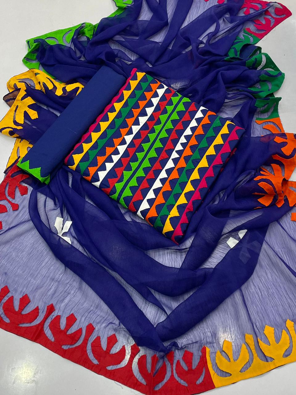 3 PC Unstitched Hand Embroidered Cotton Dress Collection