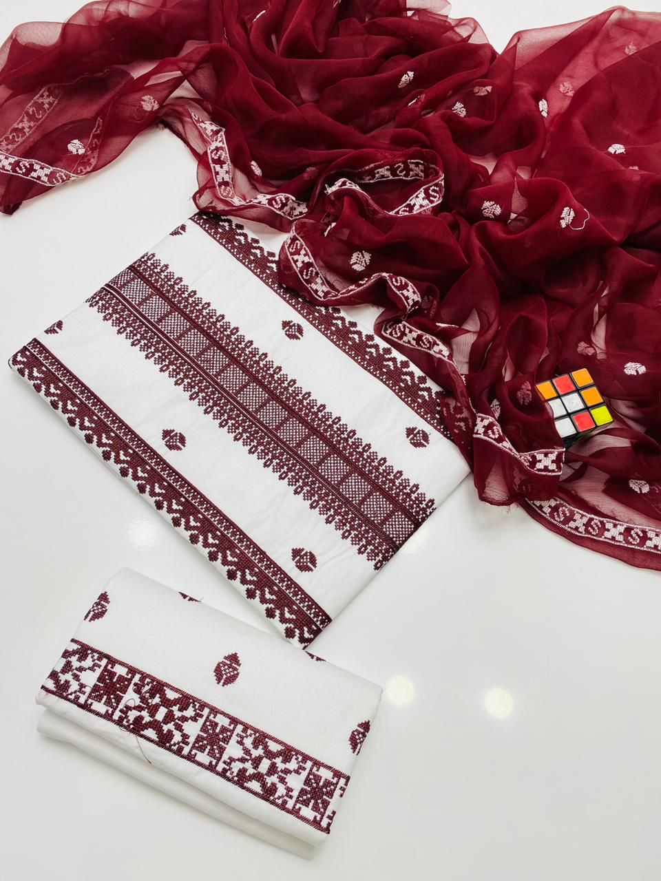 3 PC Unstitched Embroidered Lawn Collection