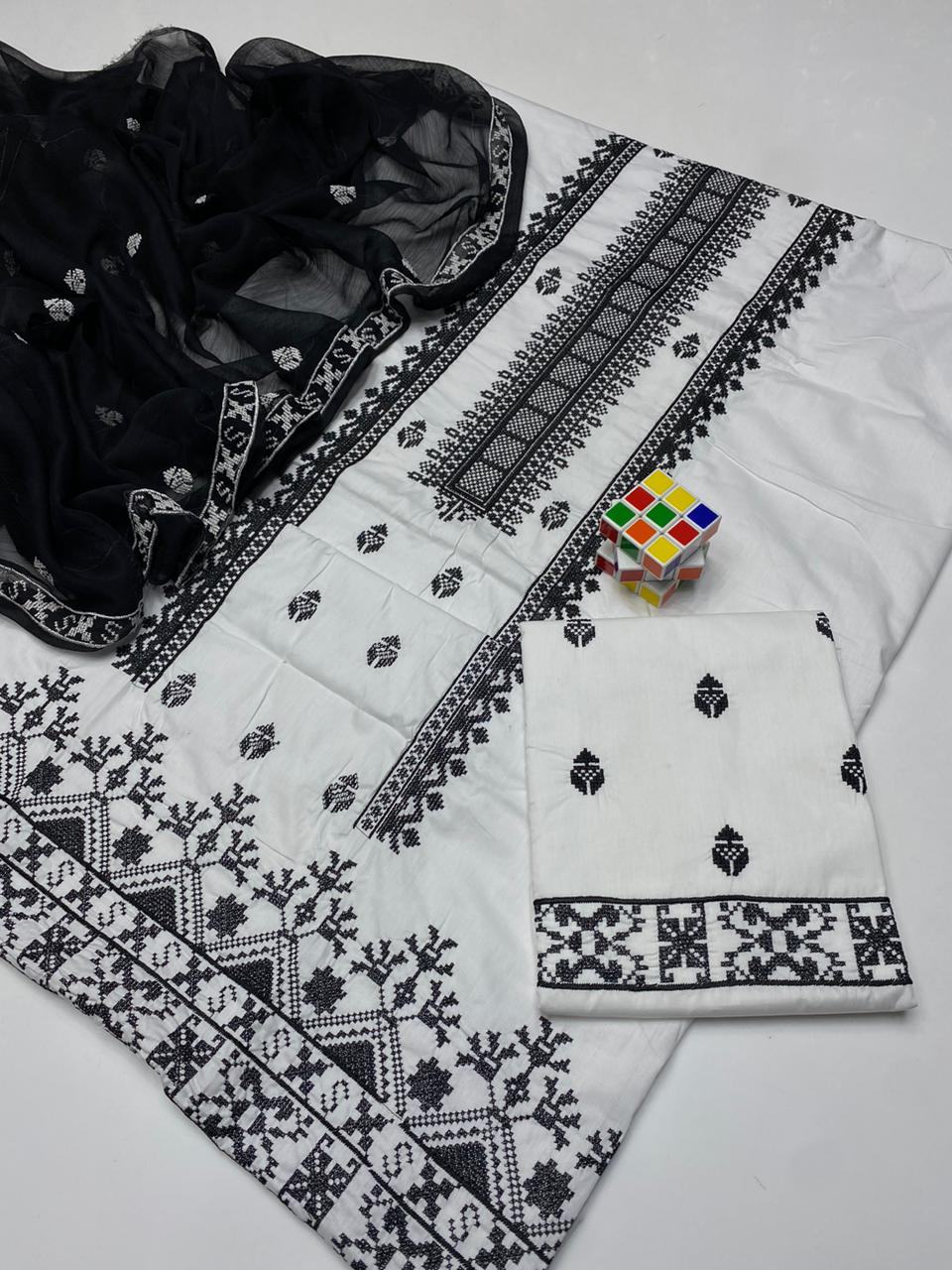 3 PC Unstitched Embroidered Lawn Collection