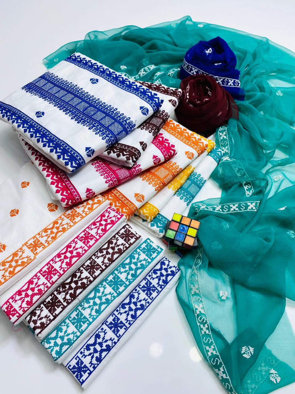 3 PC Unstitched Embroidered Lawn Collection
