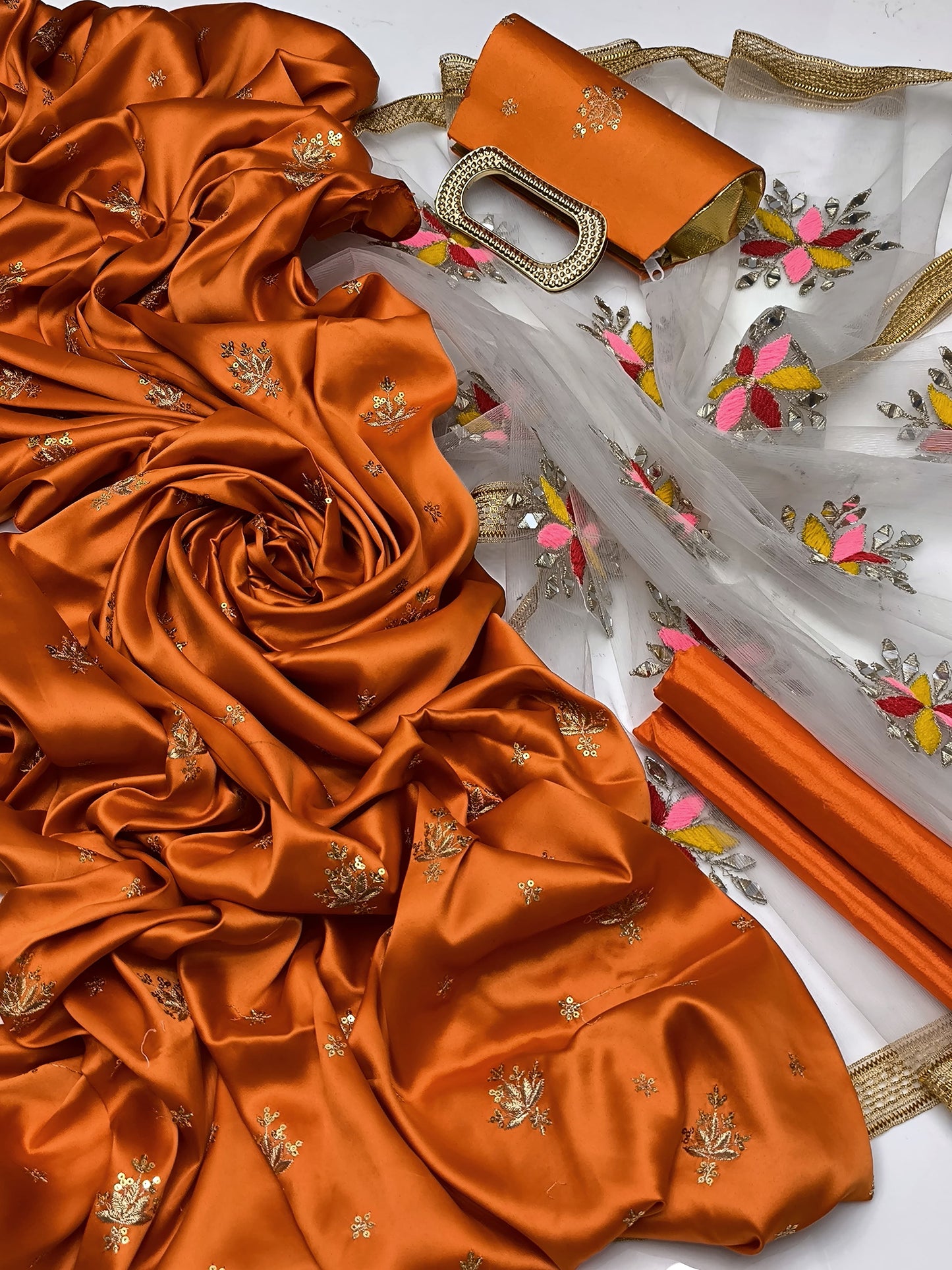 4 PC Fancy Unstitched Dress