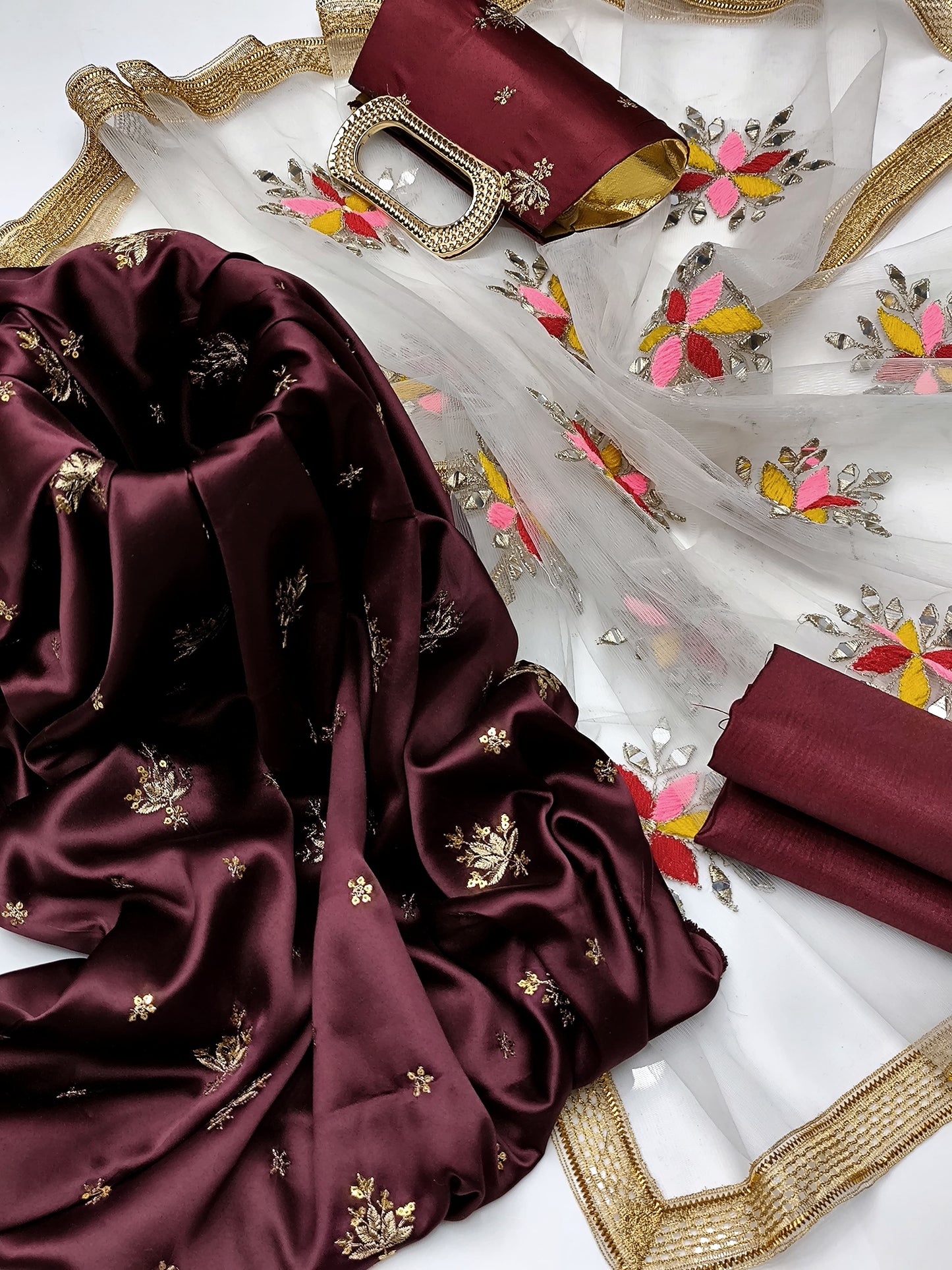 4 PC Fancy Unstitched Dress