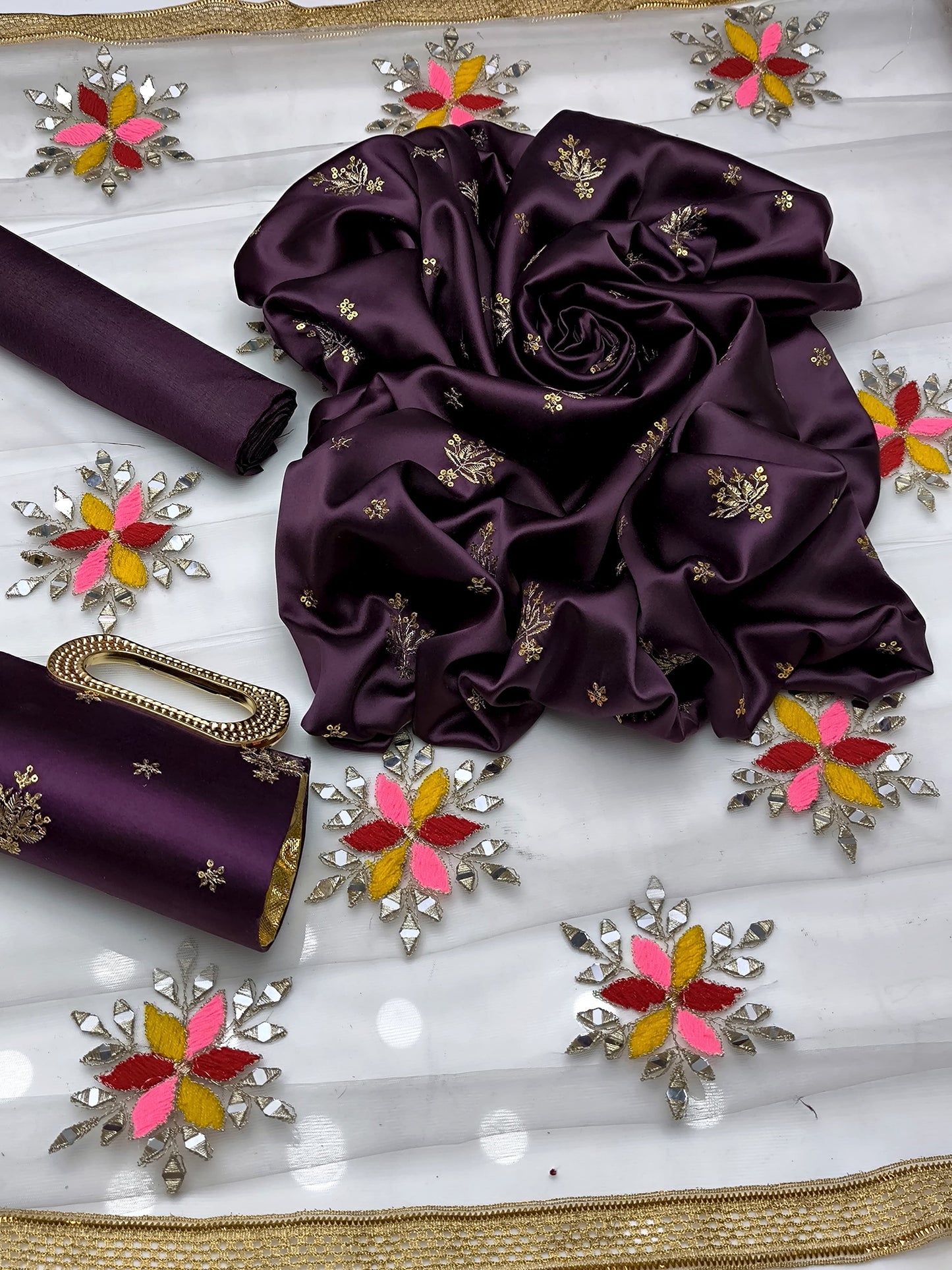 4 PC Fancy Unstitched Dress