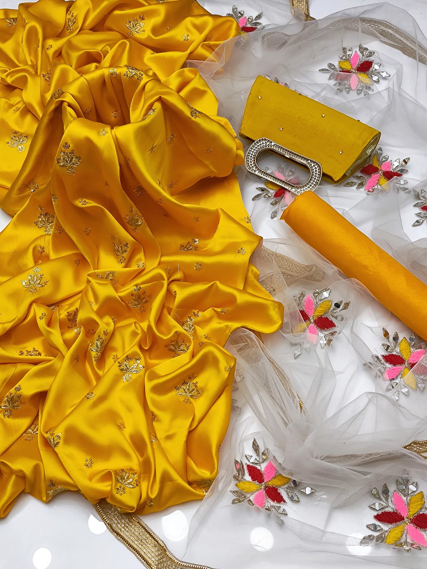 4 PC Fancy Unstitched Dress
