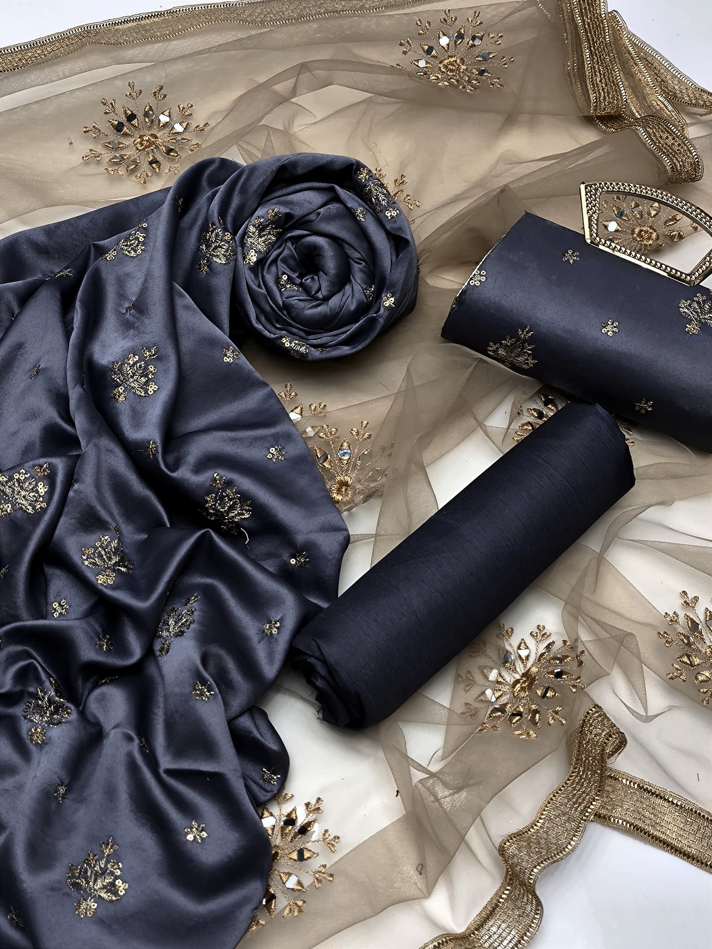 4 PC Fancy Unstitched Dress