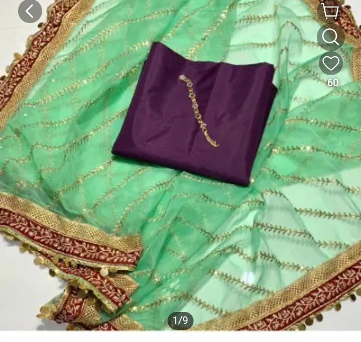 3 PC Party Suit Kathan Silk Shirt ,Organza Heavy Lase Embriodery Duppata With Neckline - fashionforcepk