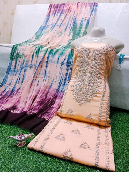 3PC Unstitched Summer Lawn Collection with Gotta Gala & Embroidery