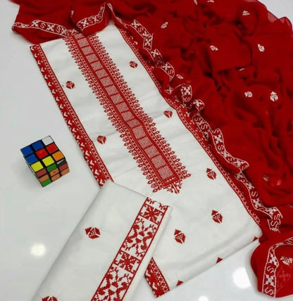 3 PC Unstitched Embroidered Lawn Collection