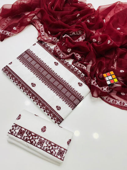 3 PC Unstitched Embroidered Lawn Collection