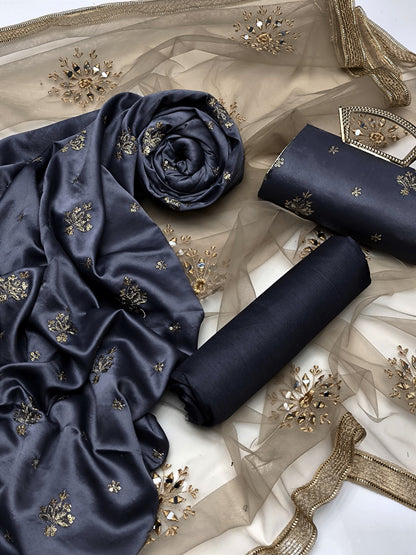4 PC Fancy Unstitched Dress