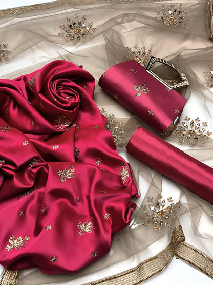 4 PC Fancy Unstitched Dress