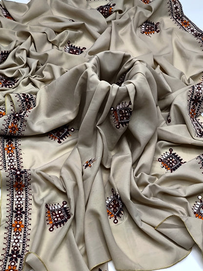 Swiss Balochi Shawl 2025 Heavy Embroidery & Sequins